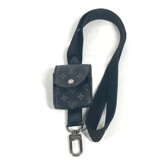 LOUIS VUITTON MonogramEclipse Lanyard Airpods Earphone case with strap - Picture 1 of 10